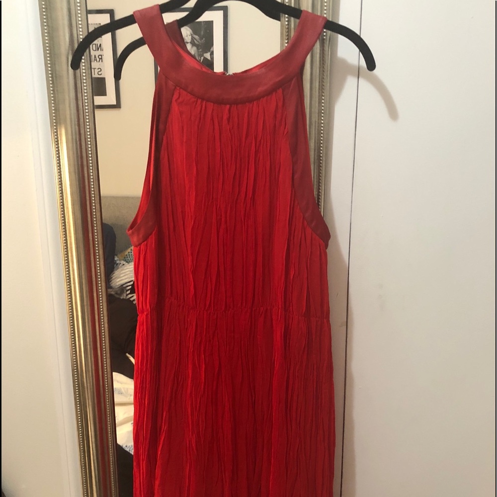 Red, halter Alice & Olivia dress